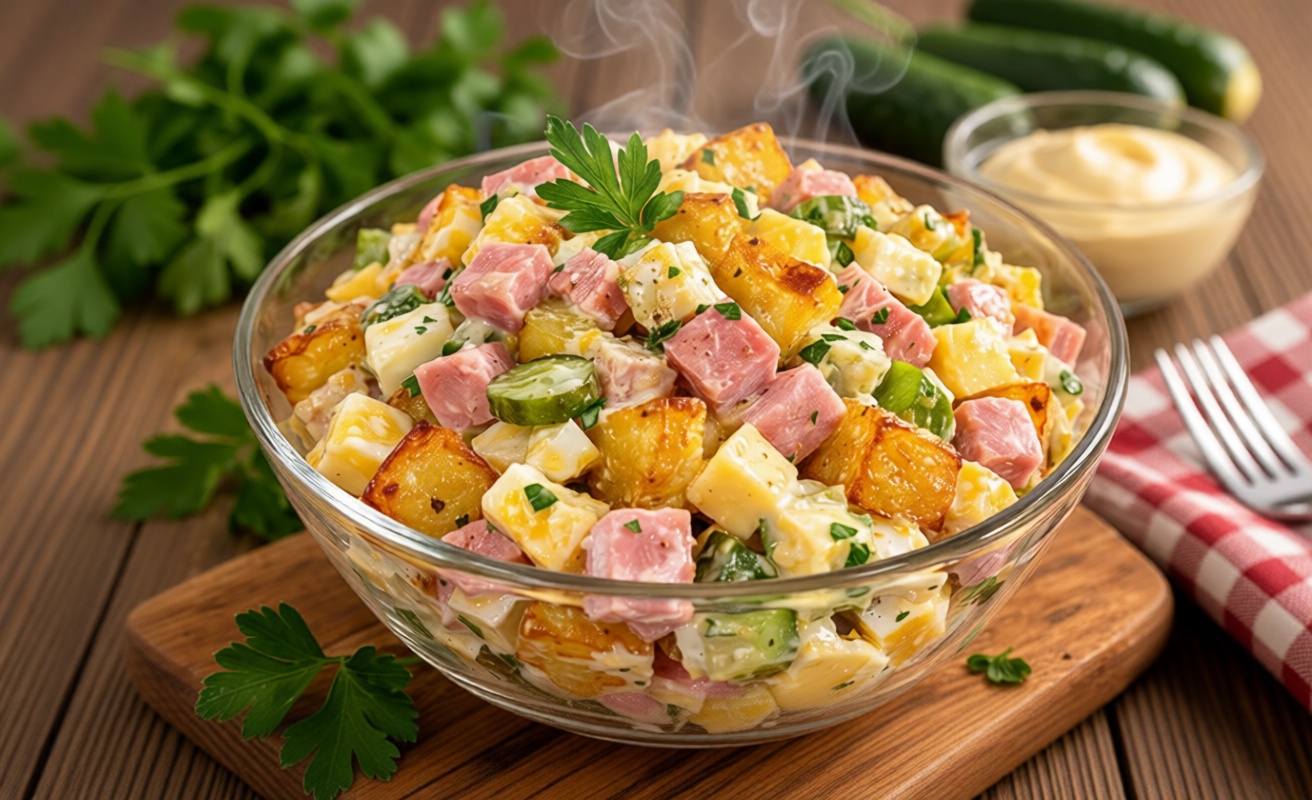 Готовлю салат "Берлин" с запеченной картошкой за 15 минут: невероятная вкуснятина покорит гостей с первой ложки