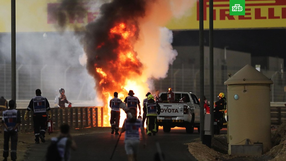 Машина пилота Haas взорвалась на этапе «Формулы-1» в Бахрейне