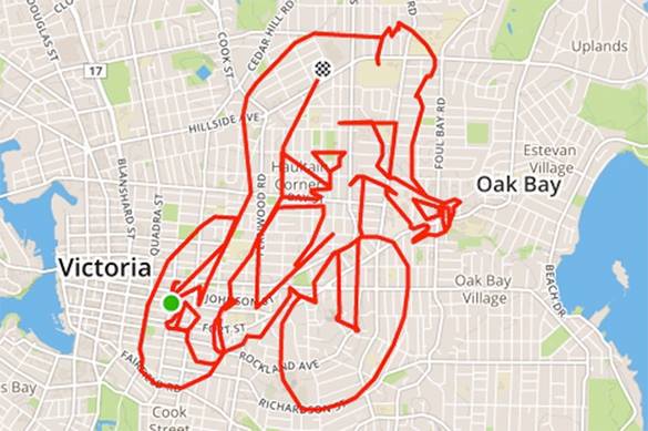 Житель Канады рисует картины с помощью велосипеда