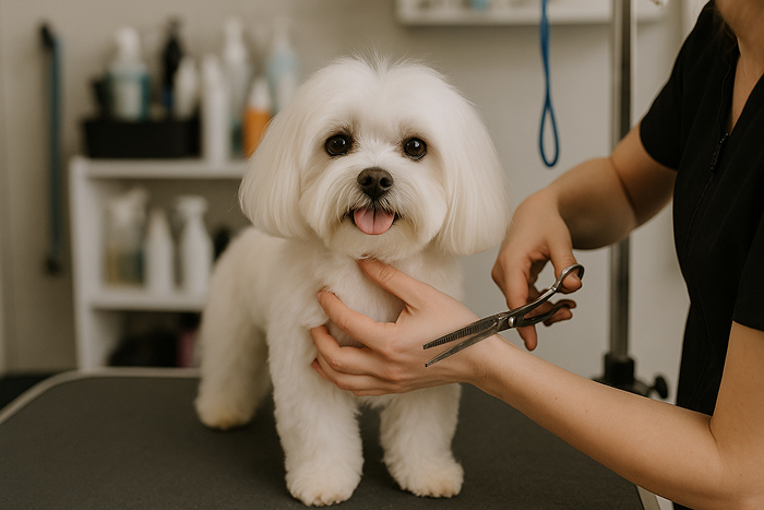 В Москве грумер случайно повредил ухо мальтийской болонке во время стрижки | Грумер в Москве случайно отрезал ухо мальтийской болонке