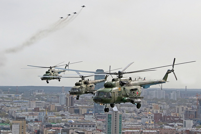Сегодня в небе над Екатеринбургом состоится первая репетиция воздушной части военного парада