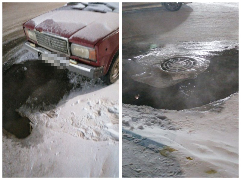 В Новосибирске прорвало канализацию — кипятком затопило около 30 автомобилей | Целую парковку затопило в Новосибирске из-за коммунальной аварии