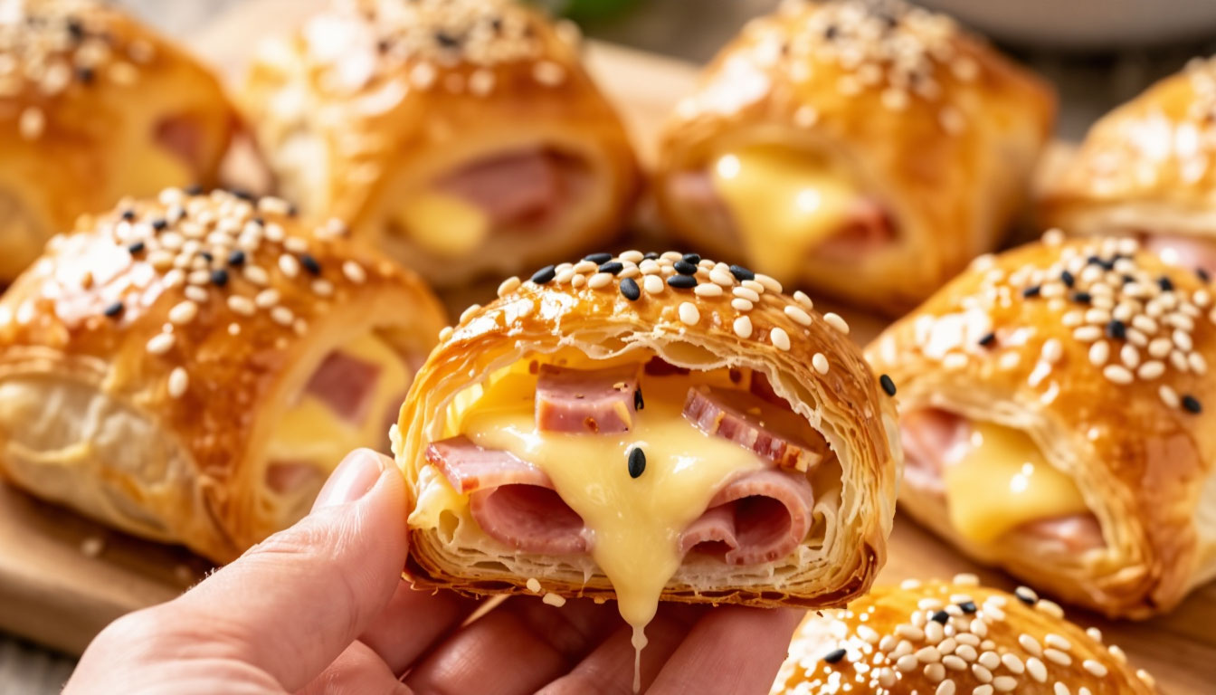 Вы забудете скучные бутерброды: встречайте слойки с ветчиной и тягучим сыром - за 20 минут гора вкуснятины готова