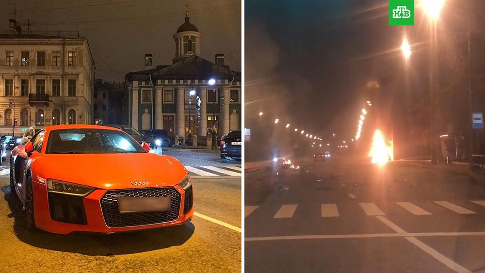 У сгоревшего в Москве водителя спорткара Audi R8 было более 250 штрафов